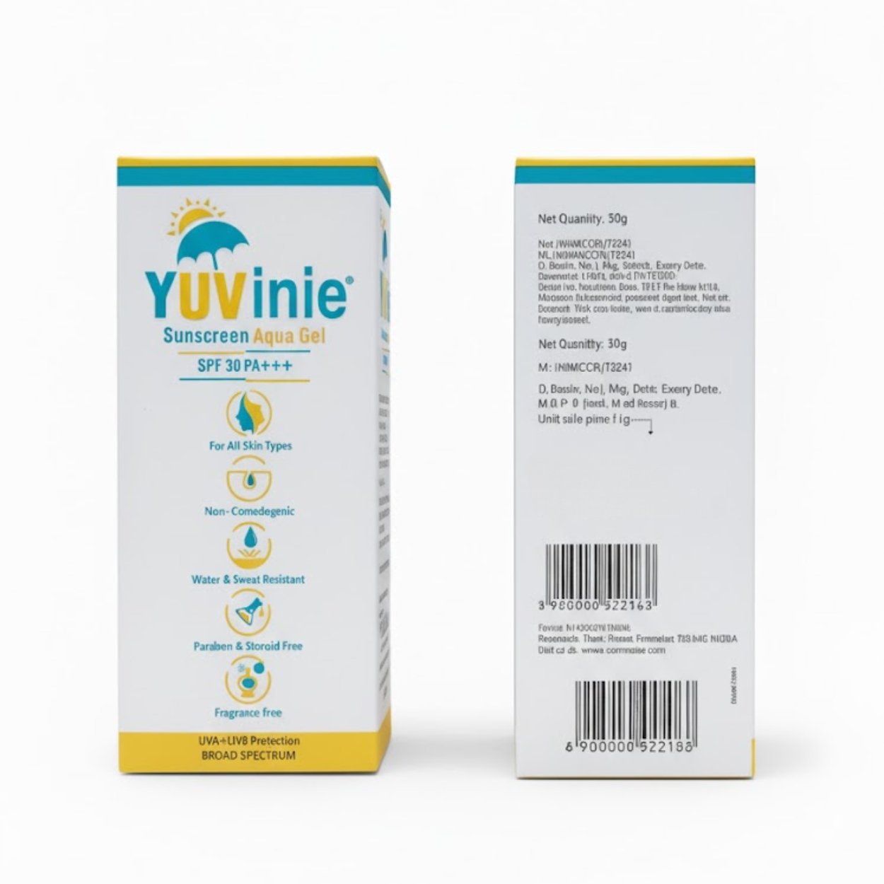 Yuvinie Sunscreen Aqua SPF 30 PA+++ Gel - Image 2